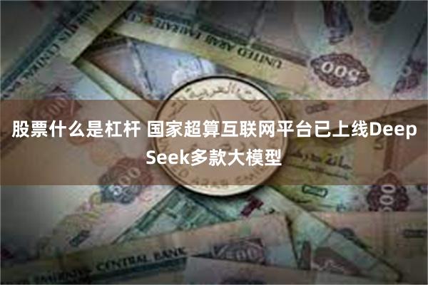 股票什么是杠杆 国家超算互联网平台已上线DeepSeek多款大模型